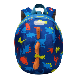 Children's Harness Leash Backpack (Color: Blue Dinosaur)