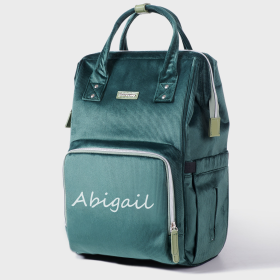 Personalized Corduroy Diaper Backpack (Color: Green Embroidery)