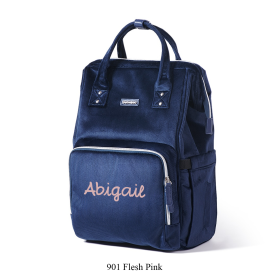 Personalized Corduroy Diaper Backpack (Color: Blue Embroidery)