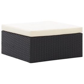 vidaXL Pat È™ezlong de grÄƒdinÄƒ cu acoperiÈ™, negru, poliratan (Option: as picture)