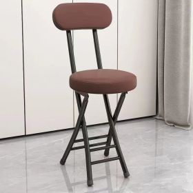 Portable Foldable Iron Alloy Backrest Chair Ergonomically Designed For Long-Term Sitting Without Fatigue, Exclusively For Adults Suitable For Home (Color: Brown)